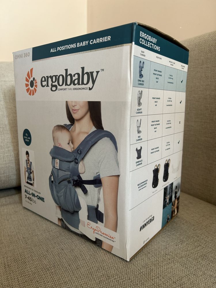 Ергономична раница Ergobaby Omni 360 - Cool Air Mesh, Oxford Blue