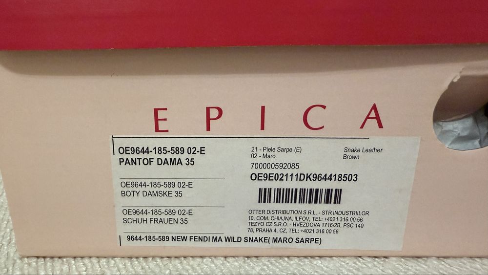 Pantofi din piele de sarpe Epica - marimea 35