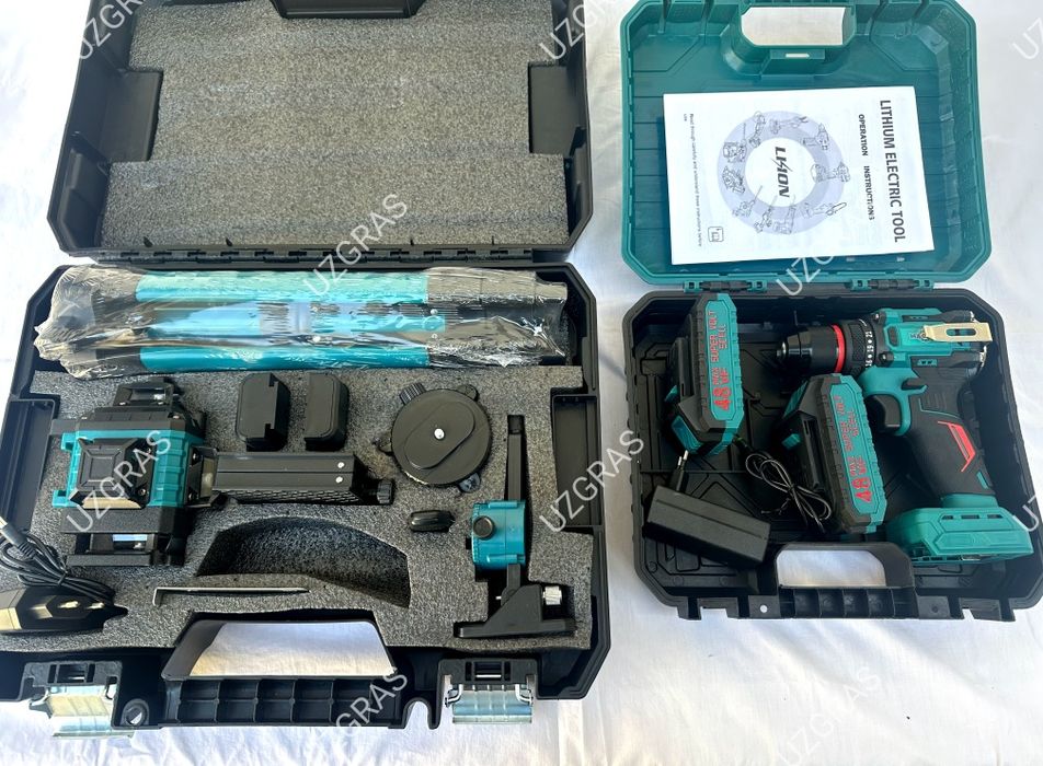 2в1 комплект вместе лазерный уровень + бесщеточный шуруповерт оригинал