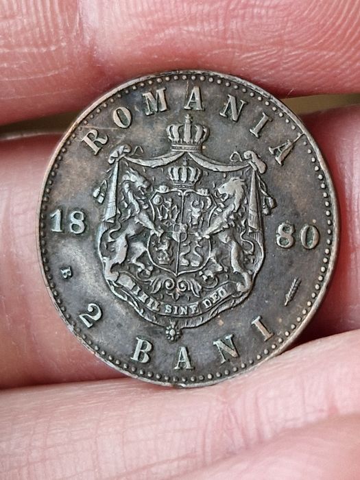 2 Bani 1880 - Moneda regală cu regele Carol I
