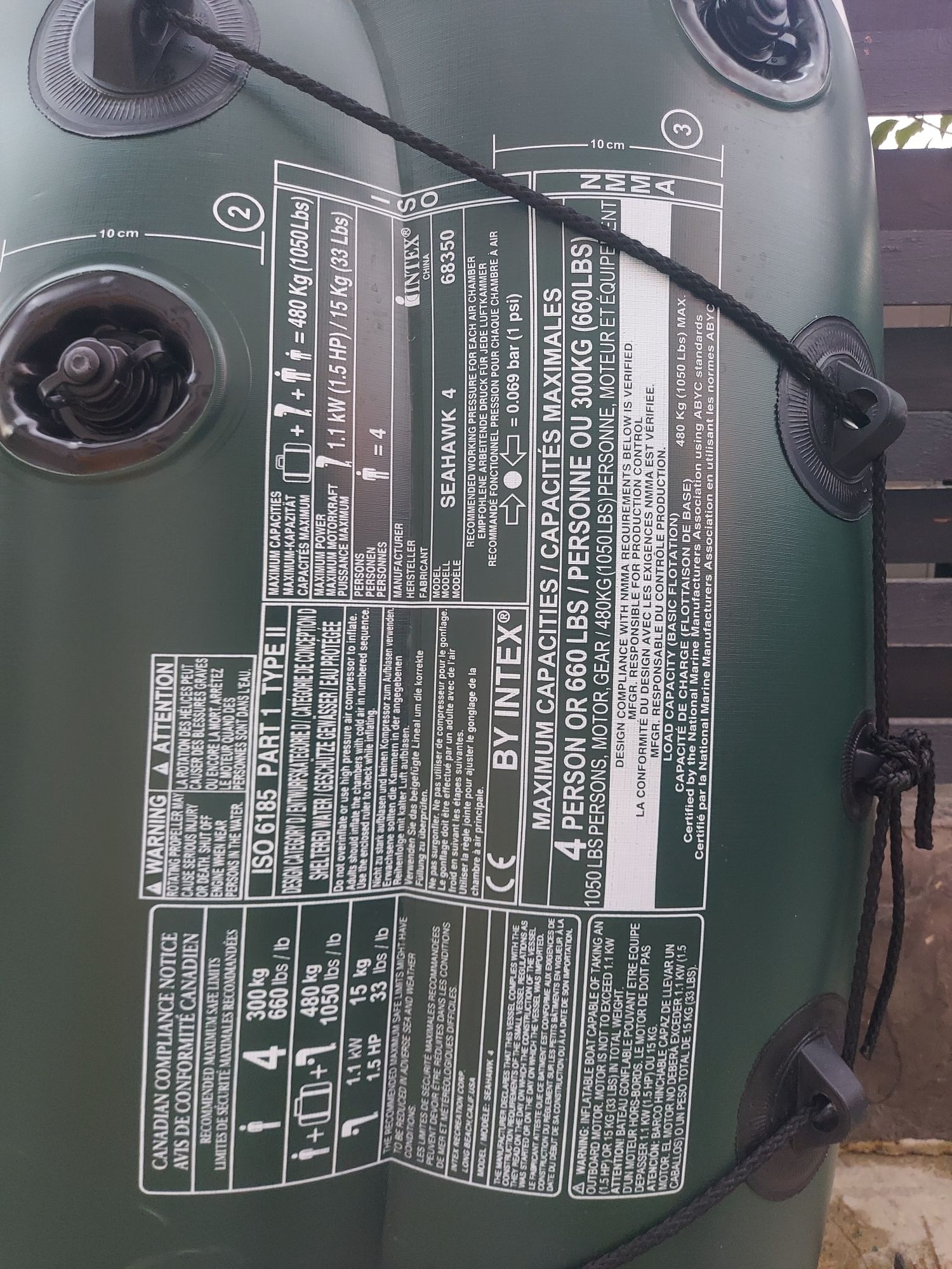 Barca gonflabila / pneumatica de pescuit, Intex 68351NP Seahawk 4