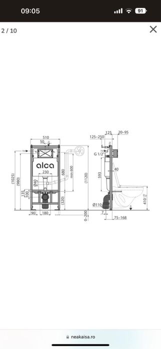 CADRU WC CADRU BIDEU ALCA - garanție calitate premium
