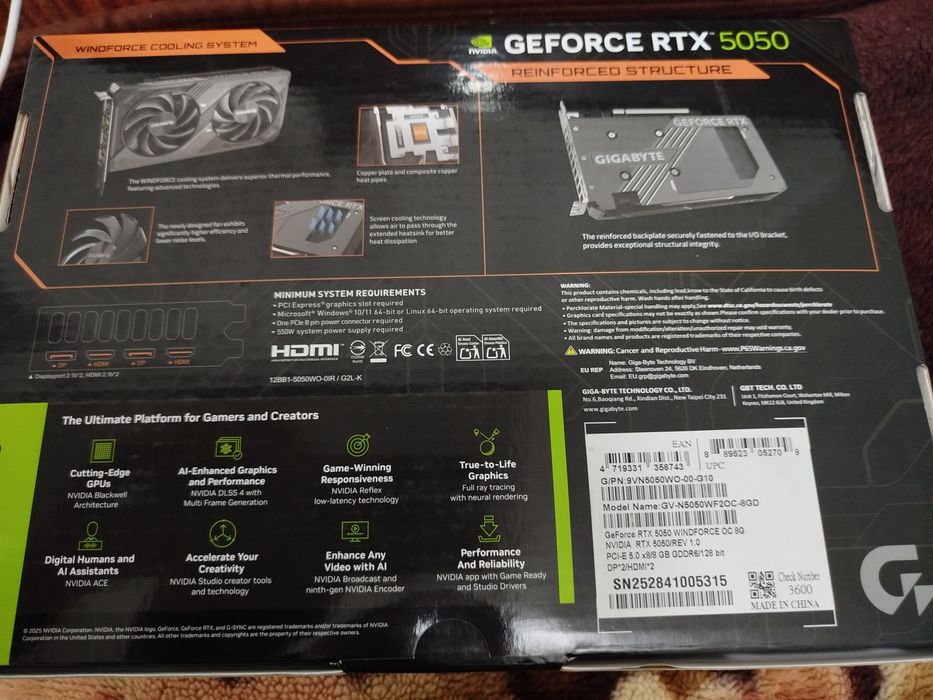 Продам Gigabyte RTX 5050 8Gb OC !!
