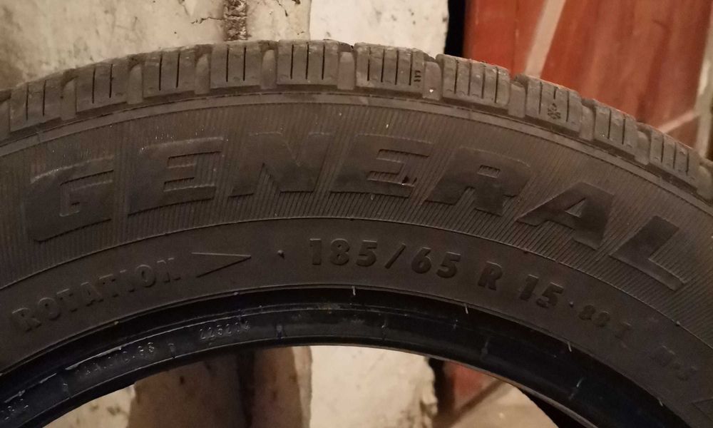 Продавам 2 броя зимни гуми 185.65.15 на 1 сезон дот 2019 General