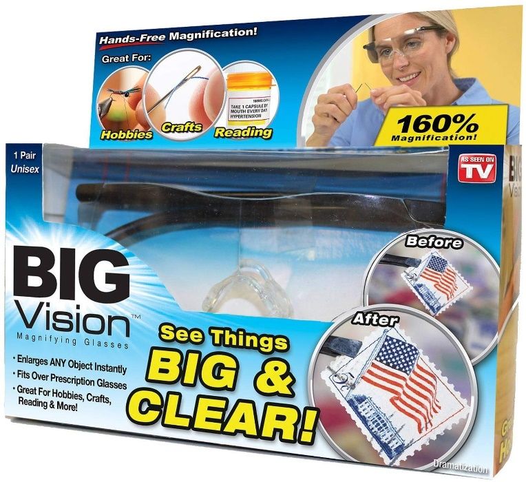 Оригинал Увеличителни очила тип лупа – Big Zoom Vision 160%