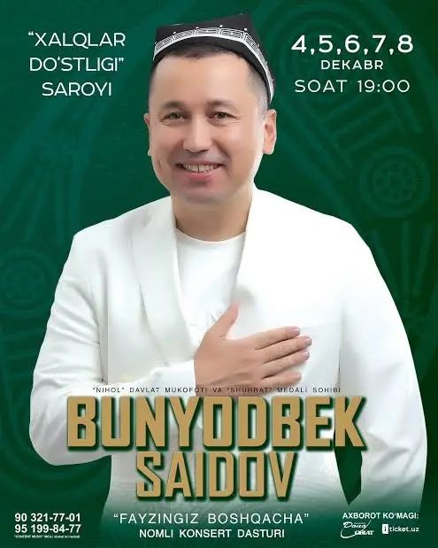 Bunyodbek Saidov konsertiga bilet