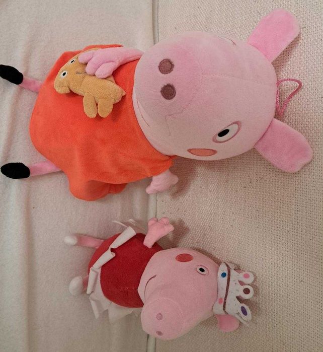 IMPECABIL - Plus Peppa Pig mare si mica, 40 cm si 28 cm inaltime