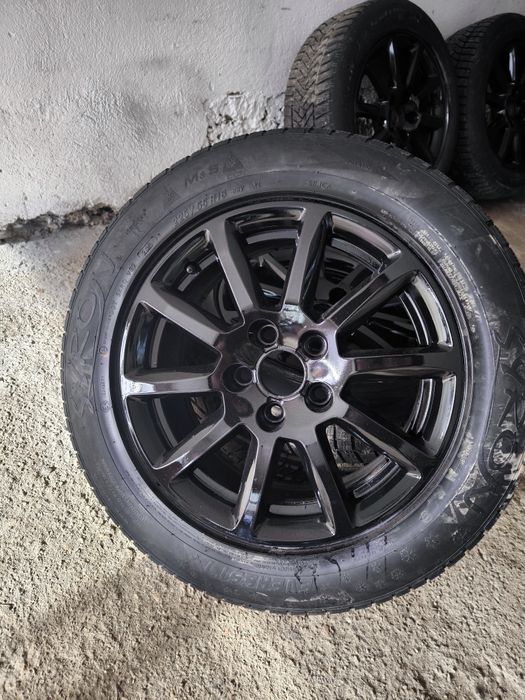 Set roti M+S Jante si anvelope iarna 225 55 16 5x112 audi vw skoda sea
