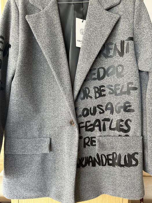 Сиво италианско овърсайз сако