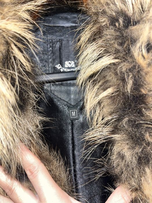 Дамско яке естествена кожа и яка от лисица