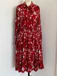 Rochie stil camasa , vascoza rosu.Nou .