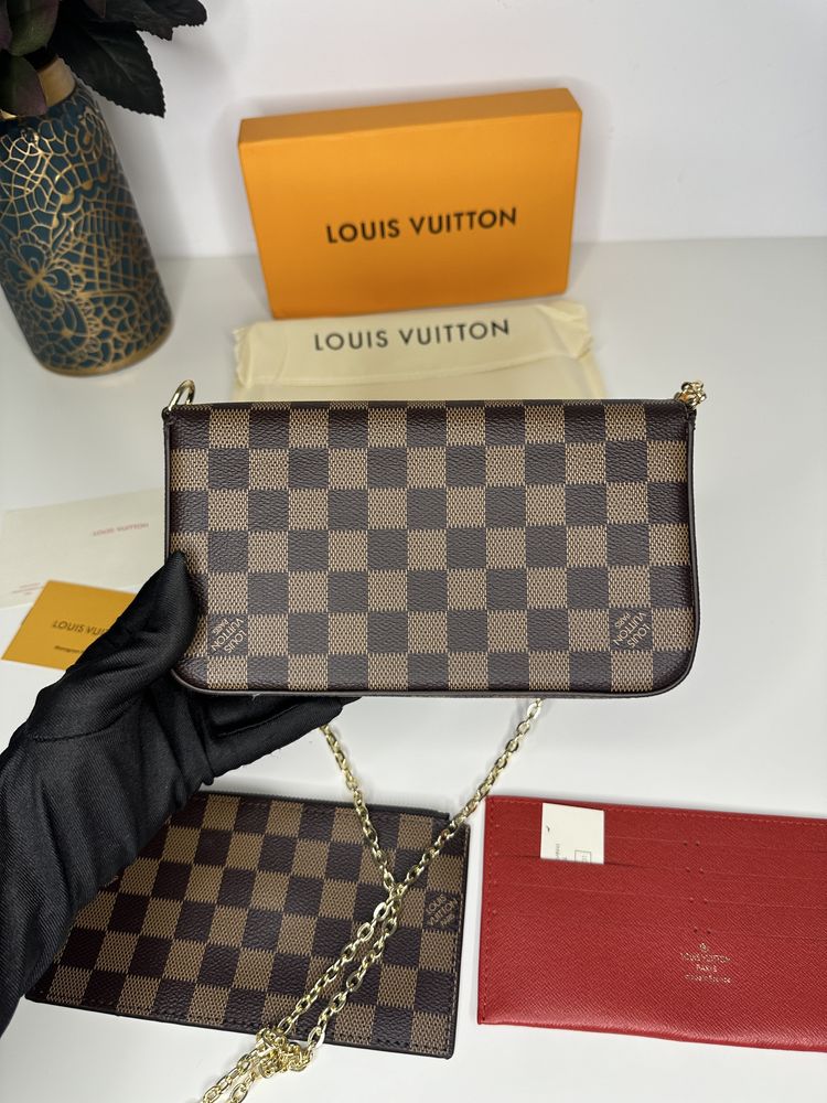 Geanta Louis Vuitton model FELICIE piele canvas 100% cutie cadou