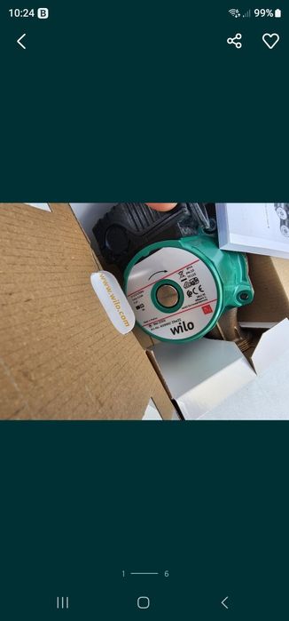 Pompa Wilo recirculare apa ,la cutie Contactor 250A