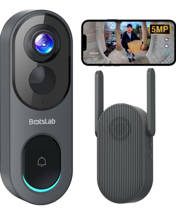 Cameră video wireless BOTSLAB 5MP cu sonerie