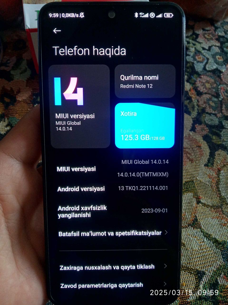Redmi note 12 4+4/128 sotiladi holati ideal