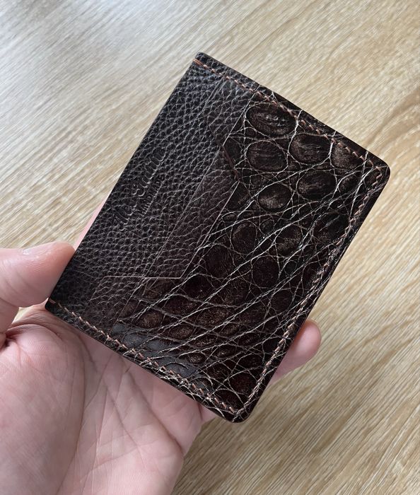 Portcard de lux din piele naturala - crocodil si piele Dollaro