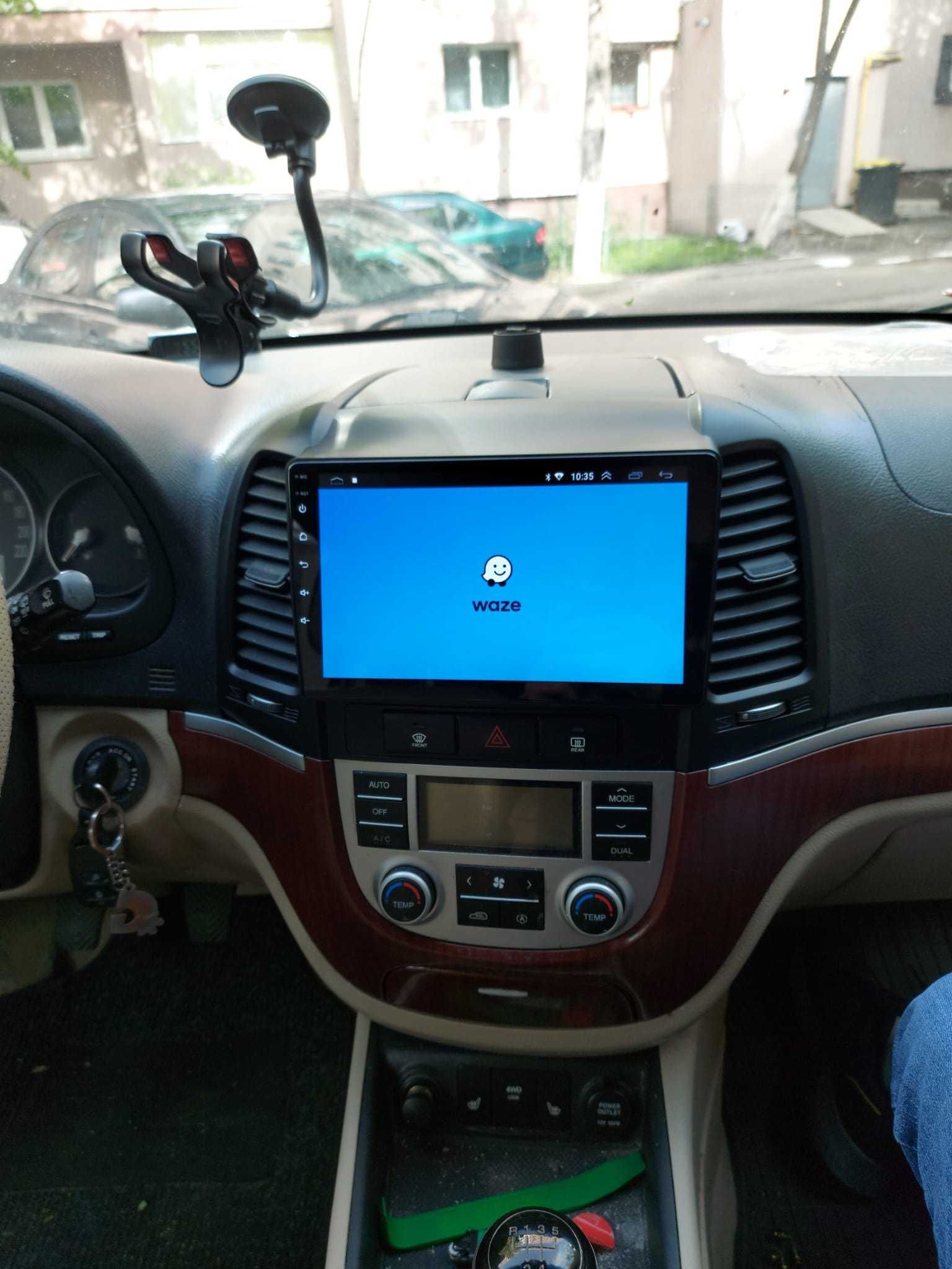 Navigatie Android Hyundai Santa Fe Waze YouTube GPS BT Casetofon