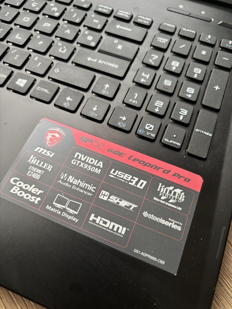 Msi Leopard Pro Gaming• i5-6300HQ•Nvidia nu GTX 950•16gb ram ddr4