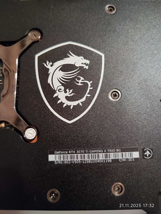Видеокарта RTX 3070Ti 8GB MSI Gaming X Trio