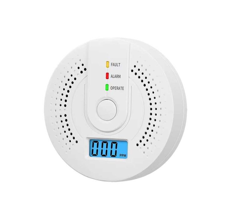Безжичен алармен сензор за газ и въглероден оксид с LCD дисплей