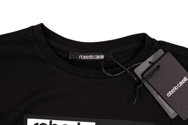 ПРОМО-Roberto Cavalli-S и XXL размер-Оригинална мъжка черна тениска