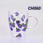 Cana cu pereti dubli 350 ml cu fund dublu cu flori incorporate