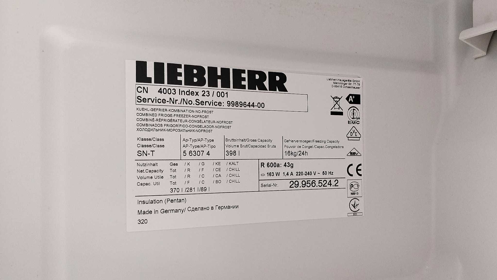 Хладилник с фризер LIEBHERR CN 4003