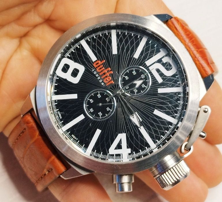 Ceas cronograf bărbătesc Duffer of London, cu dată și curea din piele