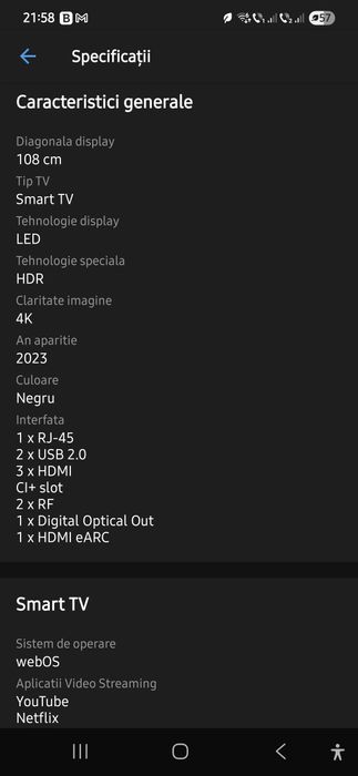 Televizor LG LED 43UR73003LA, 2024, 108 cm, Smart, 4K Ultra HD,