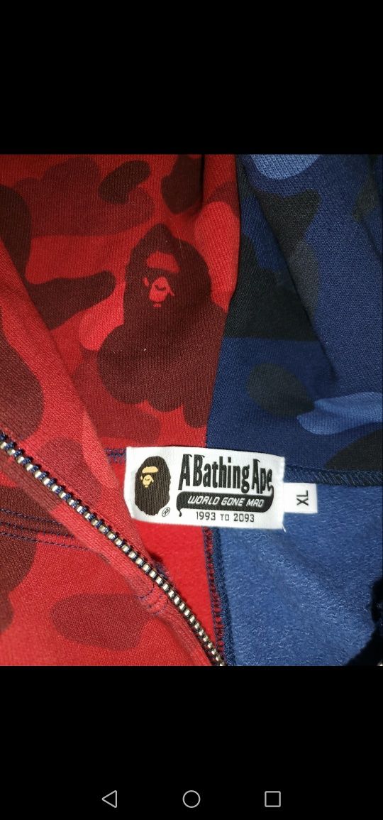 Hanorac bape red and blue camo