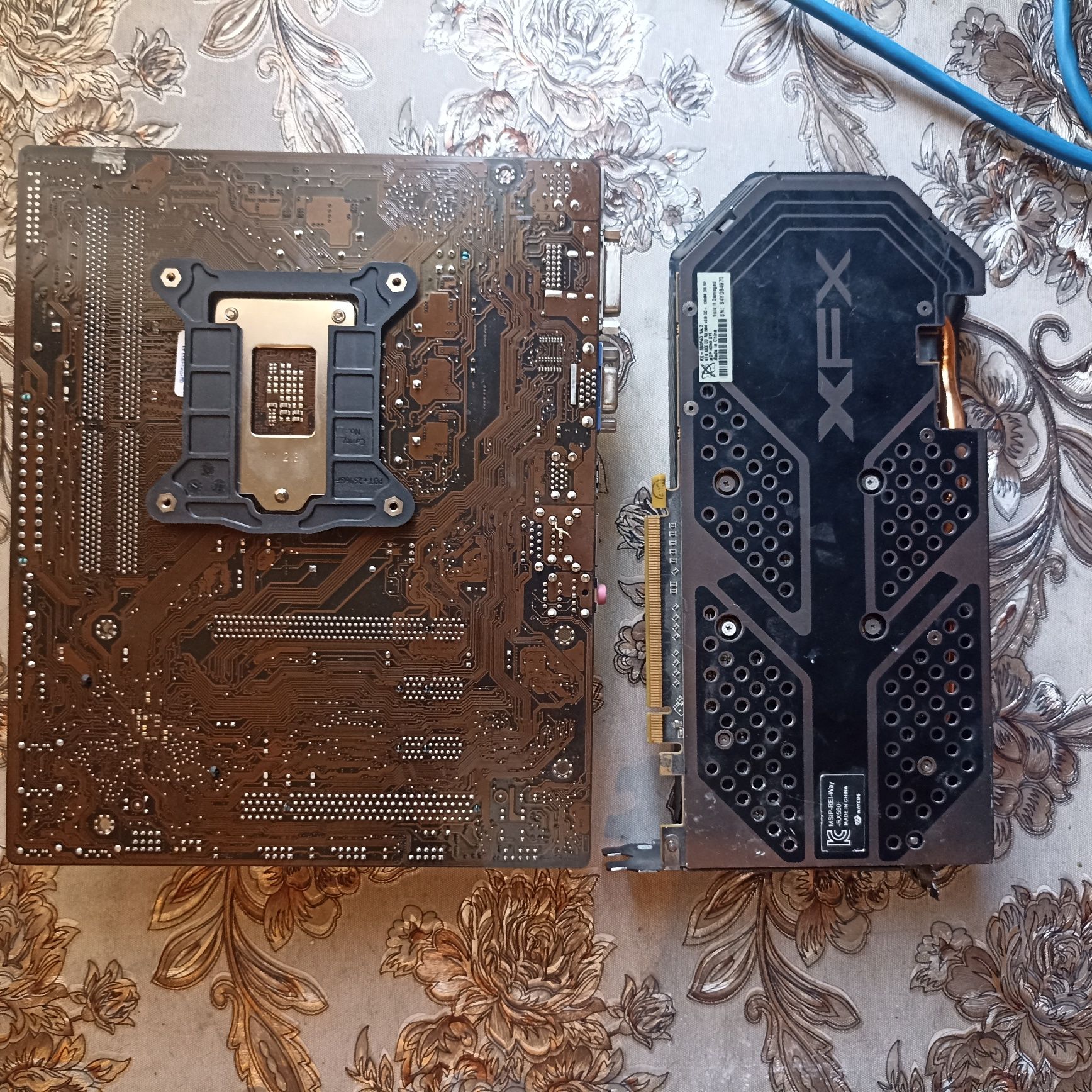 Плата asus h61m vidoekarta rx570