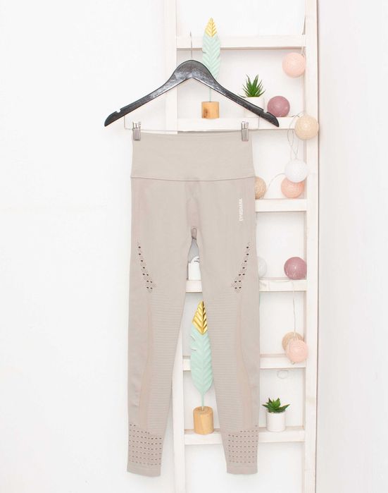 Gymshark дамски оригинален сиво-бежов безшевен клин висока талия S