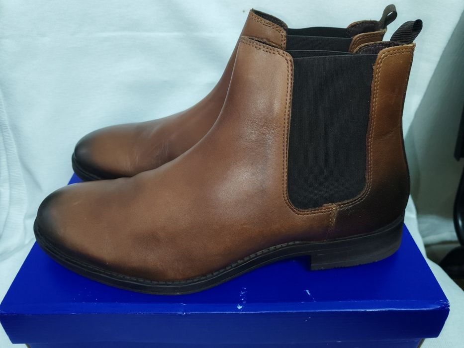 Удобни мъжки боти от естествена кожа Jack&Jones №46, 70 лв