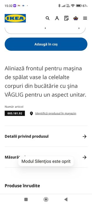 Sina de legătură fronturi ikea