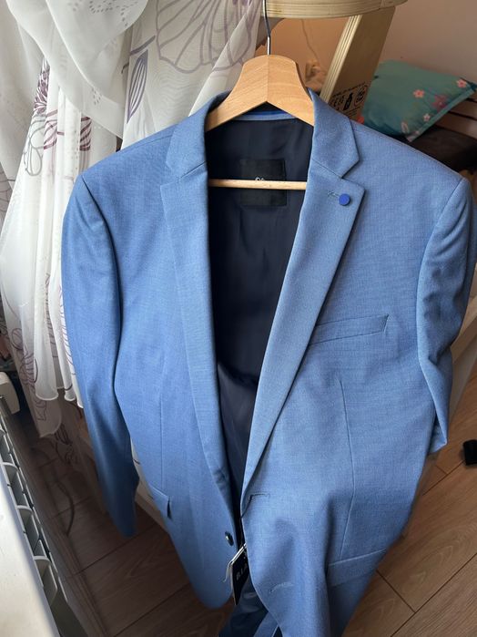 Мъжко светло синьо сако S.Oliver Black Label 48 размер