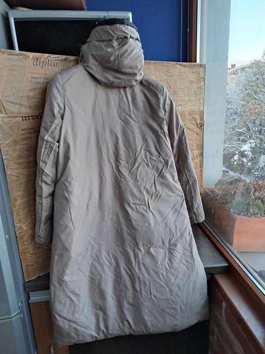 дамско яке,зимно,дълго Пухено,шуба гъши пух,две лица