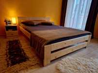 Pat din lemn masiv model  Levis 140x200 lacuit