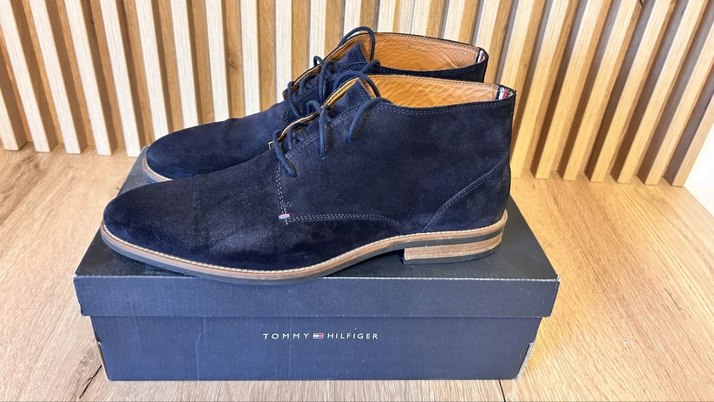 Tommy Hilfiger pantof piele intoarsa bleumarin