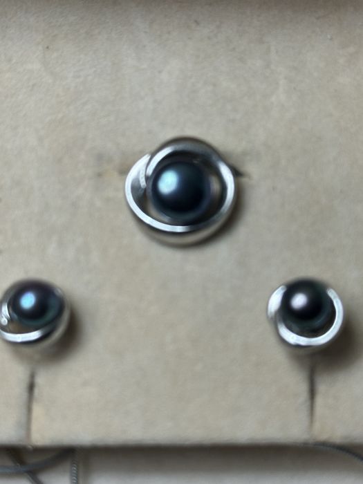 Yuno pearls колие и обици уникален маслиненозелен цвят