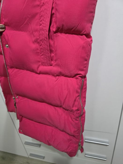 Дълъг елек грейка в цикламено