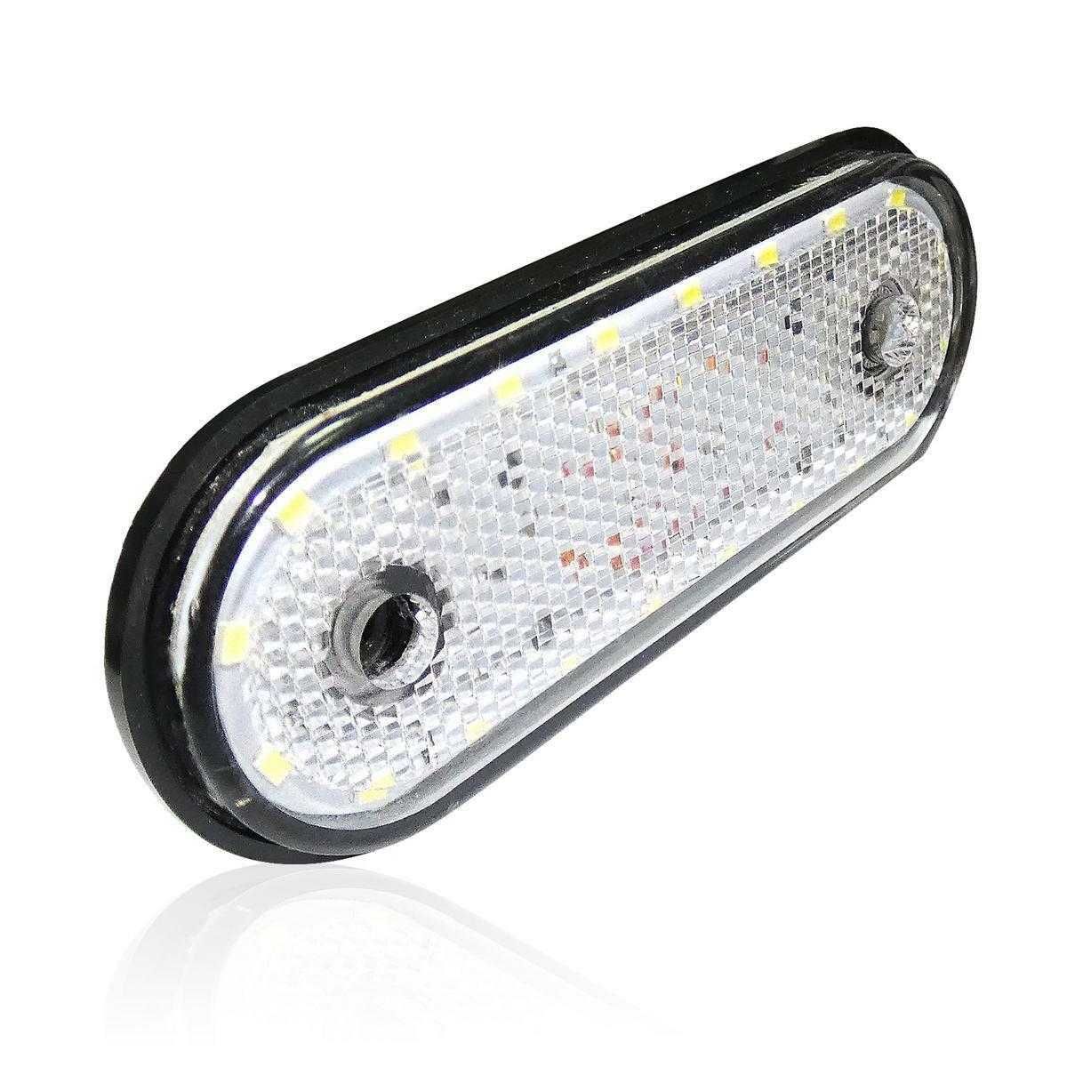 Диодни  ЛЕД LED габарити овал с 20 SMD  24V , БЕЛИ