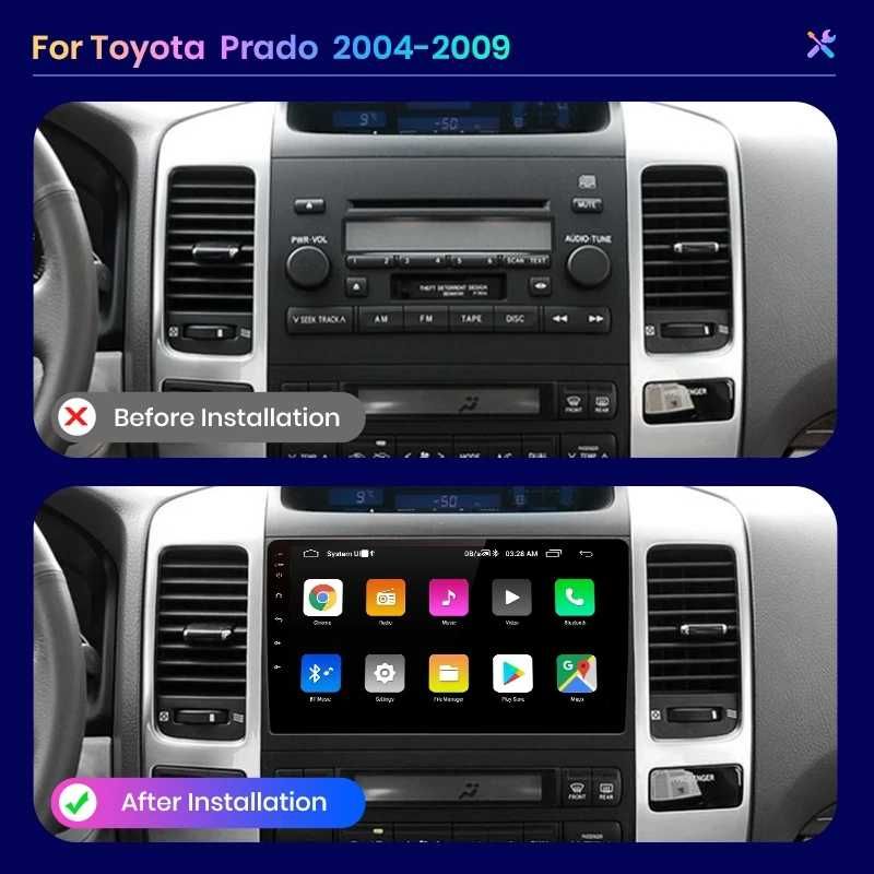 Мултимедия Android за Toyota Land Cruiser Prado 120 2004г-2009