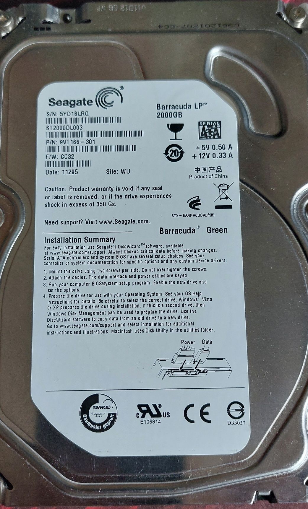 HDD Seagate ST2000DL003 - impecabil