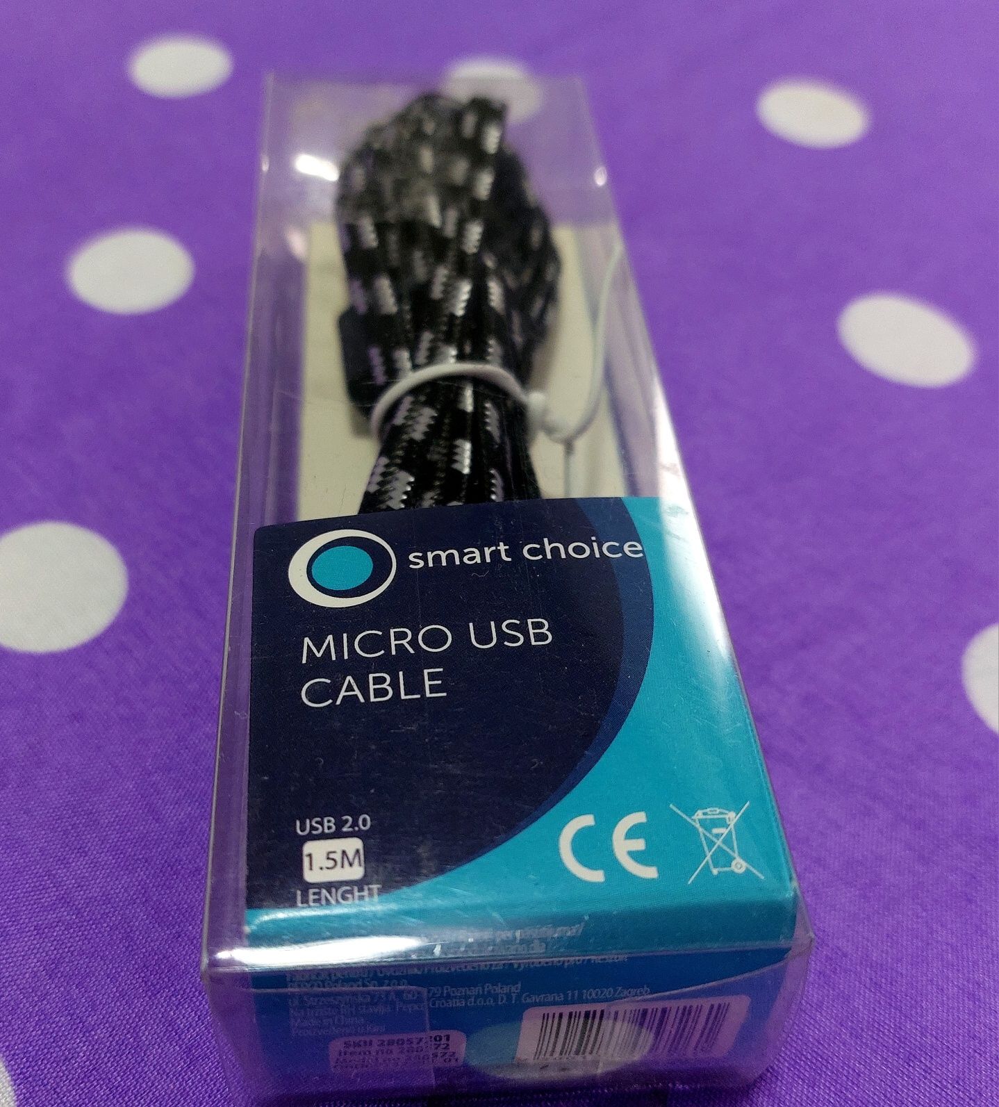 Cablu micro USB 2.0 Smart Choice universal date și încărcare 1.5 m