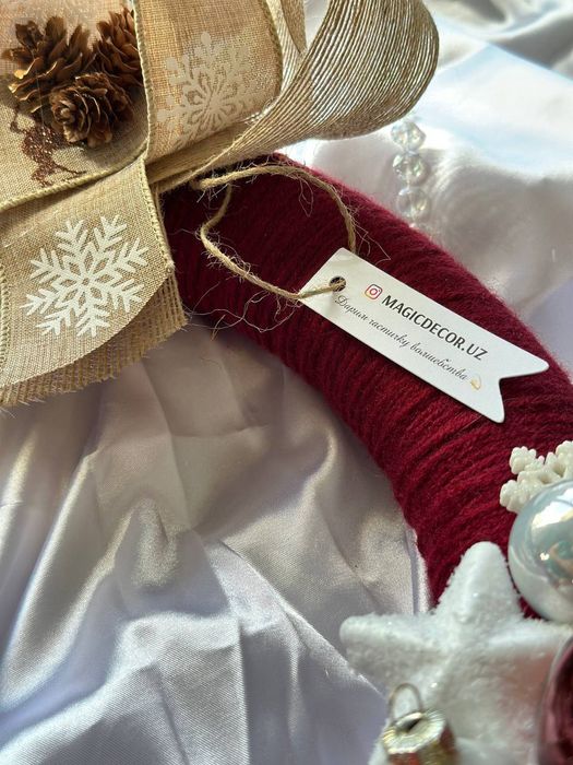 Новогодний декор, венок ручной работы