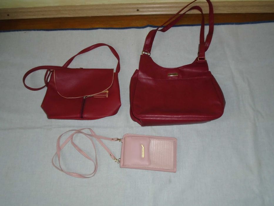 Posete dama visiniu  + portmoneu roz pt telefon