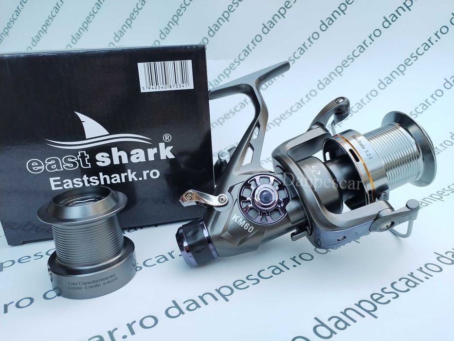 SET 4 Mulinetae EASTSHARK KM60 tambur long cast BAITRUNNER 0,32/450M