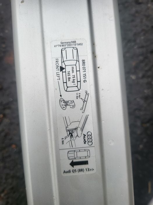Suport/Bari originale Audi Q5 2009--"2018 Pentru bagaje!!