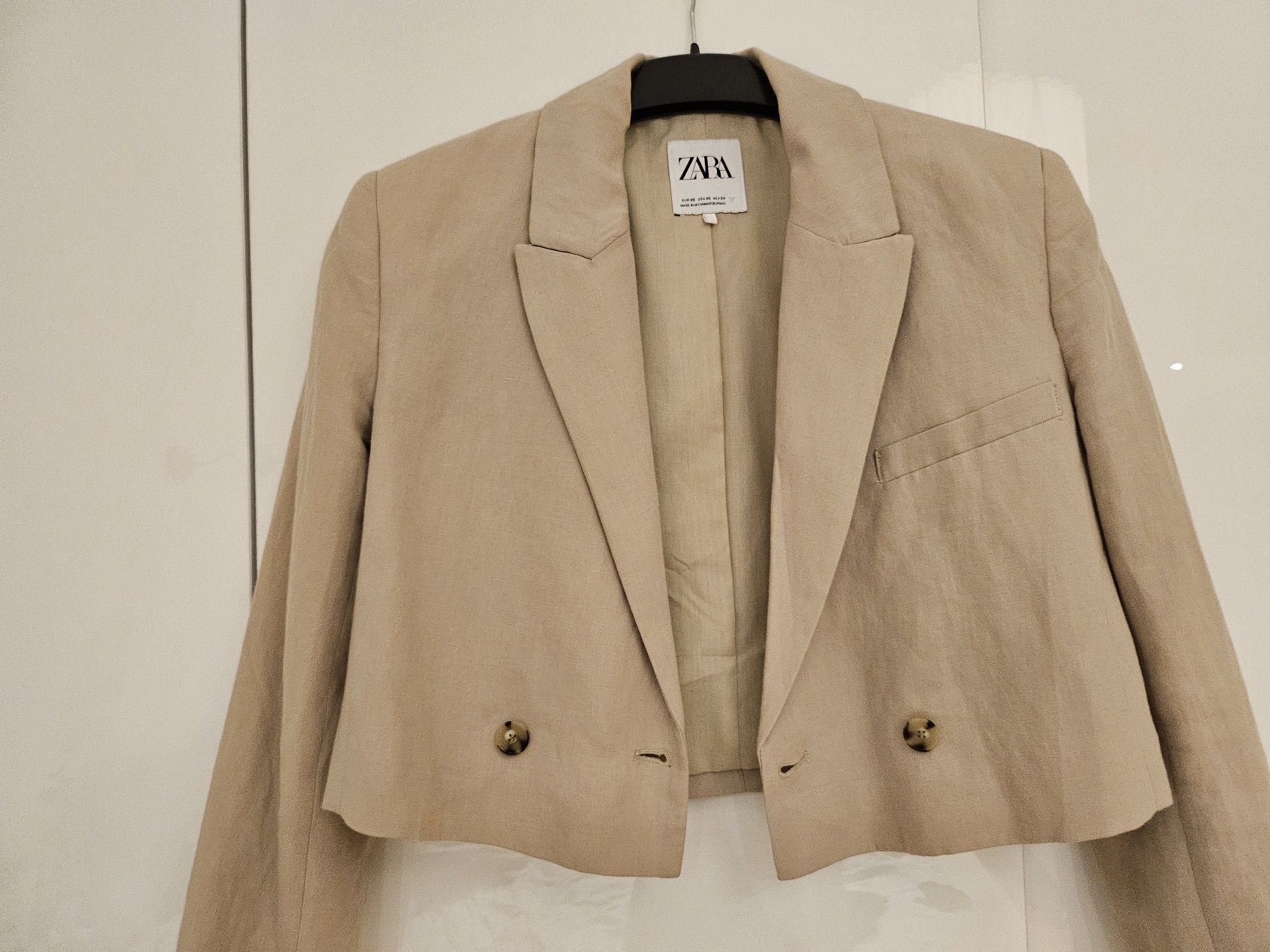 ZARA Cropped Linen сако XS