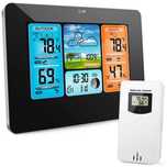 Statie meteo cu senzor extern ecran LCD color prognoza temperatura USB